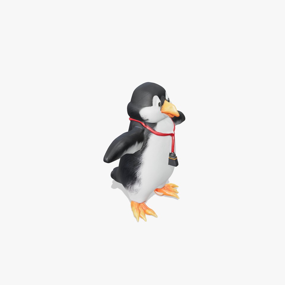 Animated Penguin Character Model Rigged and Animated